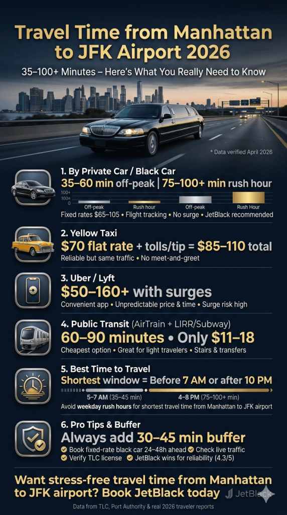travel time from manhattan to jfk airport