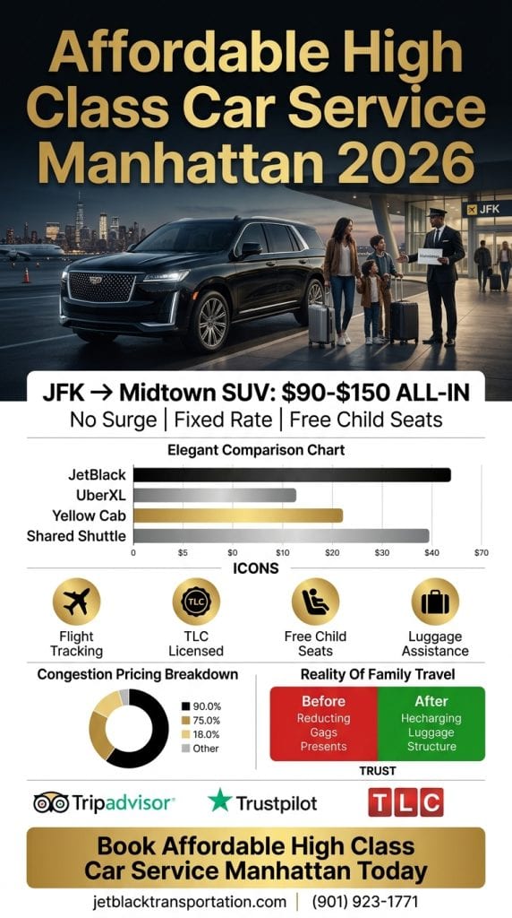 NYC for-hire vehicle landscape infographic affordable high class car service manhattan comparison