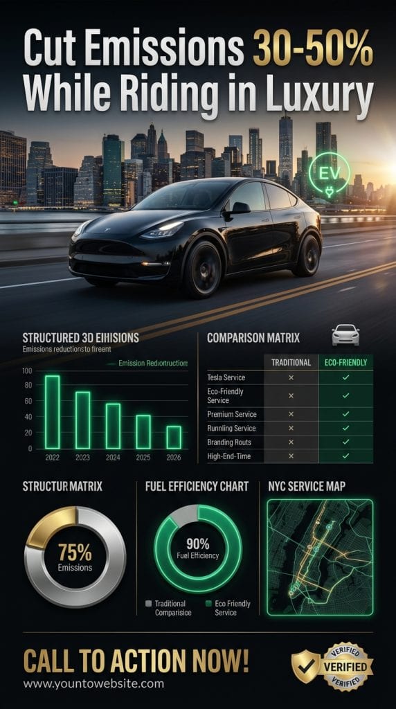 Visual breakdown of eco benefits versus traditional rides in New York City