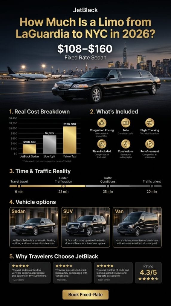  How much is a limo from LaGuardia to NYC infographic showing 2026 congestion pricing impacts