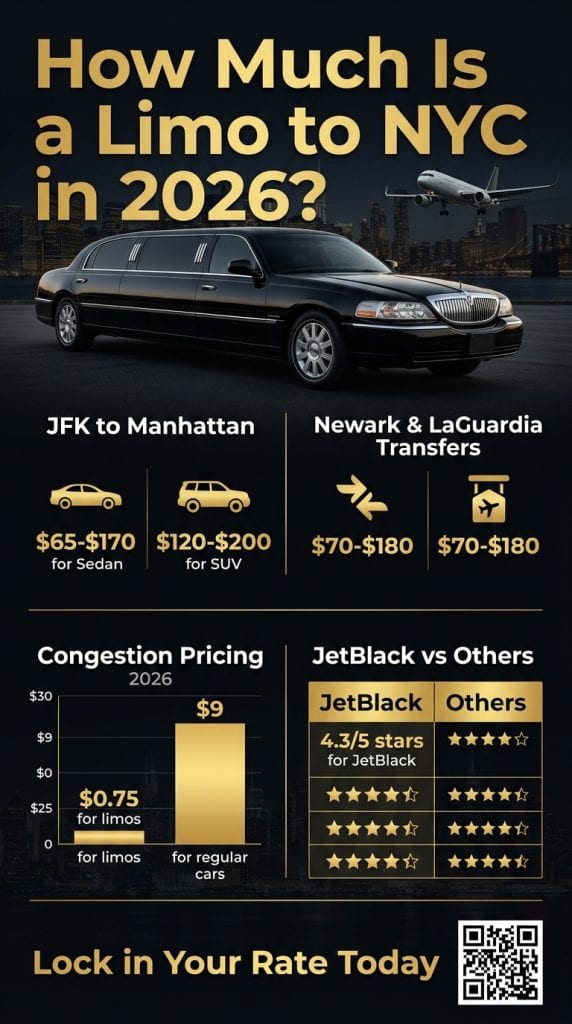 nfographic showing 2026 NYC congestion pricing impacts on limo services how much is a limo to nyc