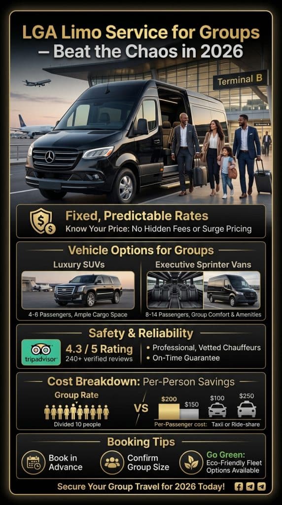 Comparing costs for LGA limo service for groups in 2026 NYC
