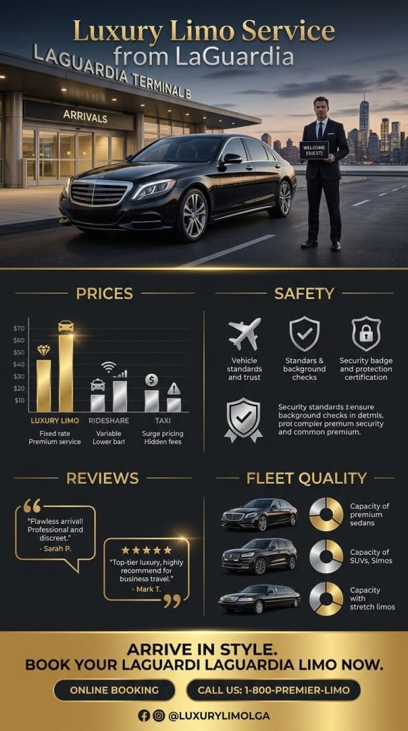 Luxury limo service from LaGuardia vs rideshare cost comparison 2026