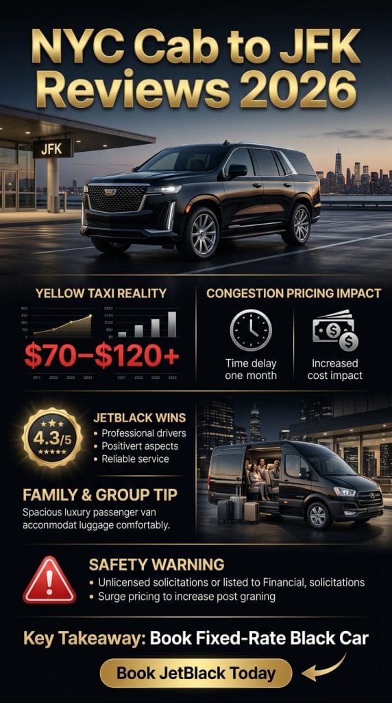 NYC cab to jfk reviews 2026 cost comparison infographic showing real savings