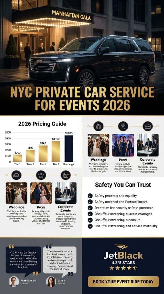  nyc private car service for events cost comparison infographic 2026