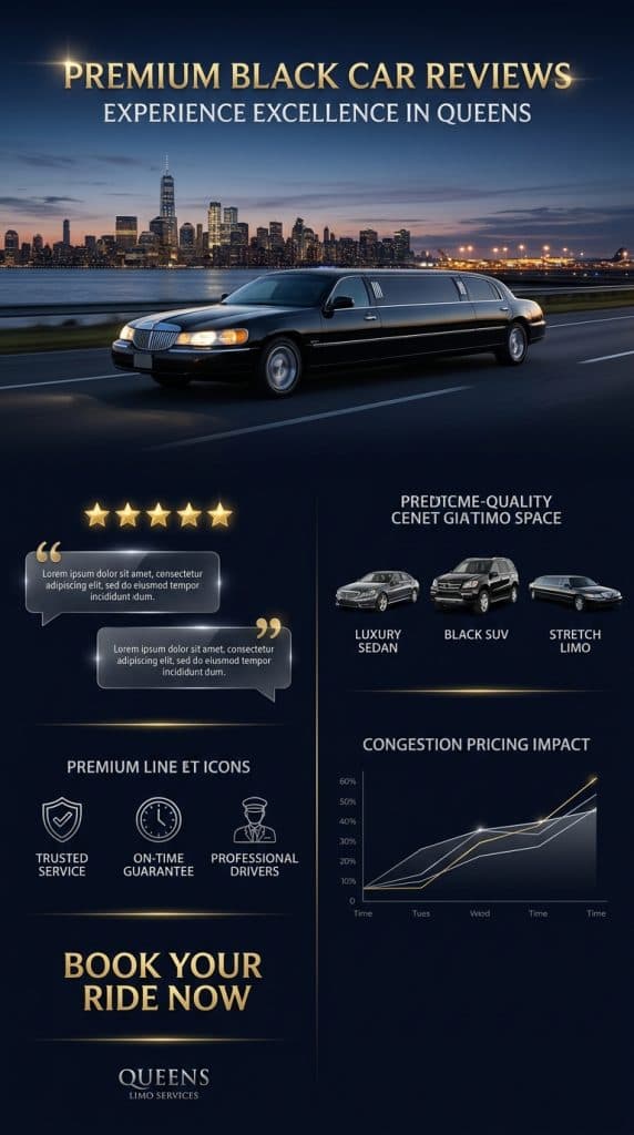  Infographic showing Queens limo services reviews 2026 ratings, pricing, and key comparisons