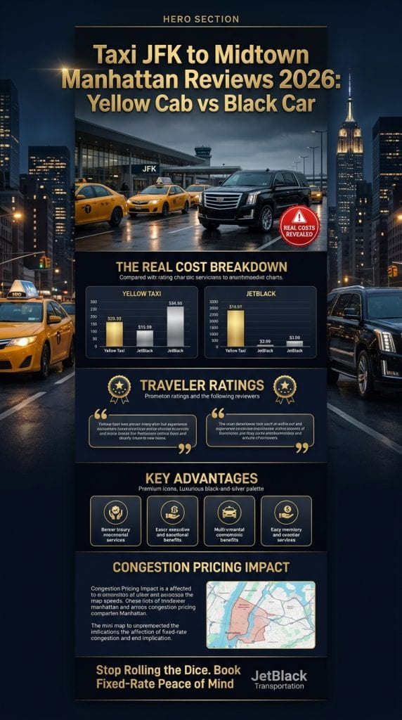 taxi jfk to midtown manhattan reviews 2026 Visual breakdown featured in taxi JFK to Midtown Manhattan reviews 2026