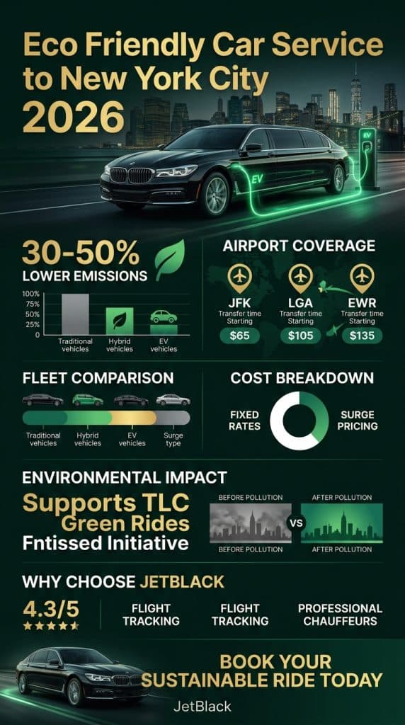 eco friendly car service to new york city Infographic eco friendly car service to New York City carbon reduction vs traditional rides
