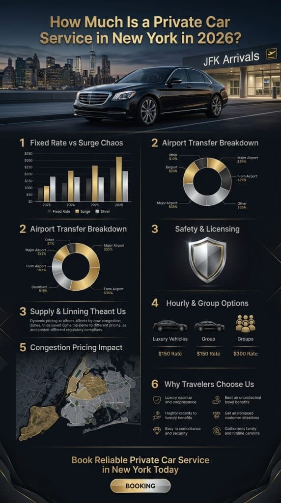 Visual breakdown answering how much is a private car service in New York