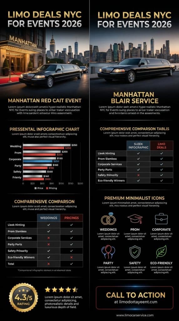 limo deals nyc for events Visual breakdown of affordable limo deals NYC for events across vehicle types and occasions