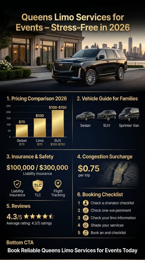 NYC for-hire vehicle queens limo services for events comparison infographic