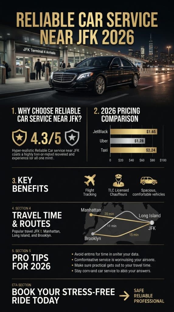 reliable car service near jfk Reliable car service near JFK pricing and benefits infographic 2026