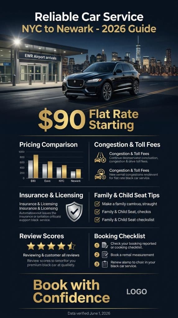 reliable car service nyc to newark provider comparison infographic 2026