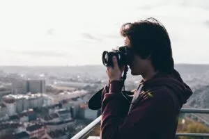 camera, photographer, city