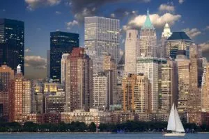 new york, skyline, manhattan, hudson, skyscraper, urban, new york city, city, ny, nyc, usa, panorama, united states, america, evening atmosphere, sailboat, landscape, new york, new york, new york, new york, new york