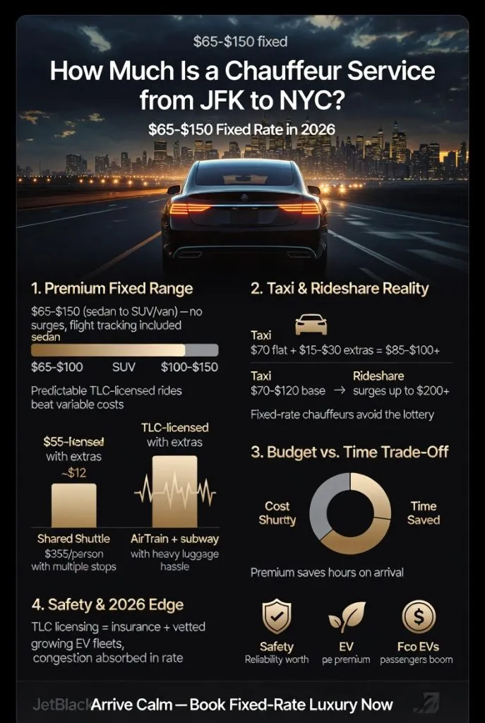 Infographic how much is a chauffeur service from jfk to nyc