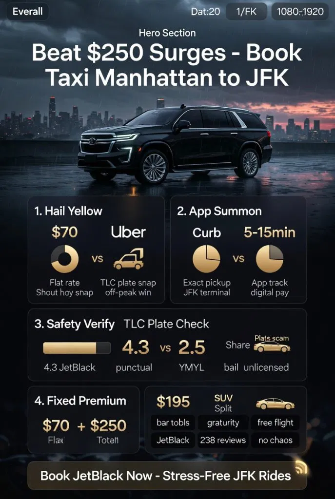 Infographic how to book a taxi from manhattan to jfk