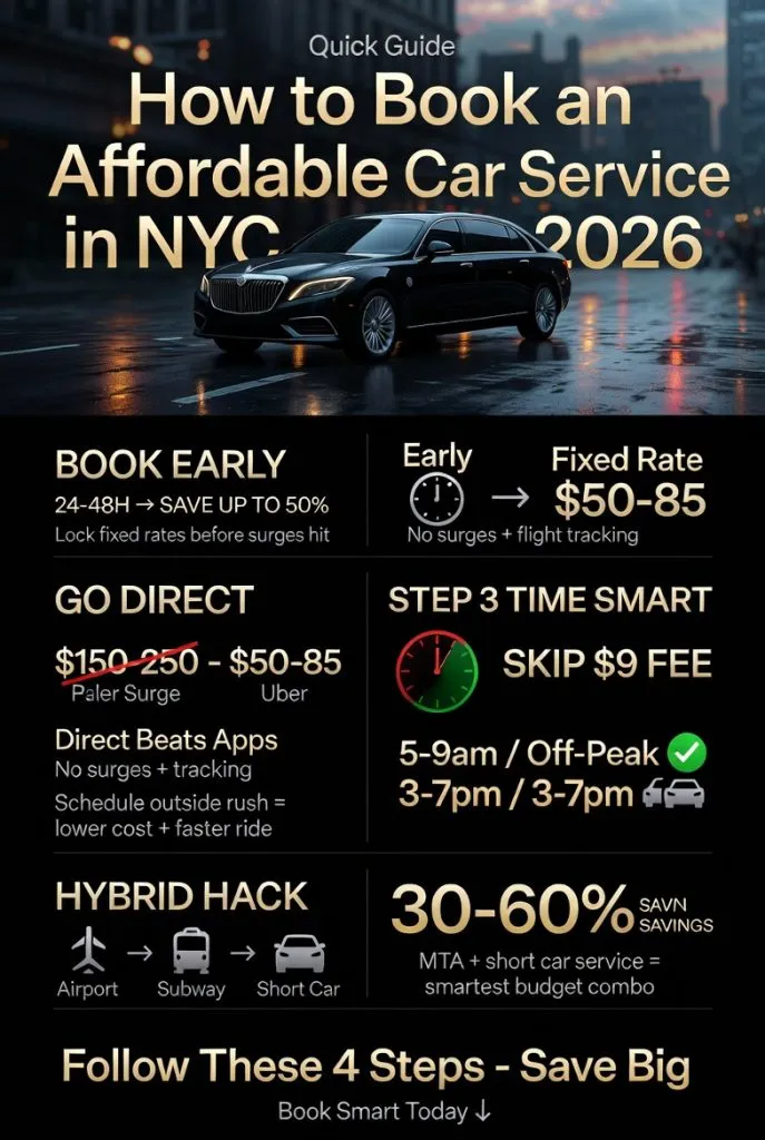 Infographic how to book an affordable car service in nyc