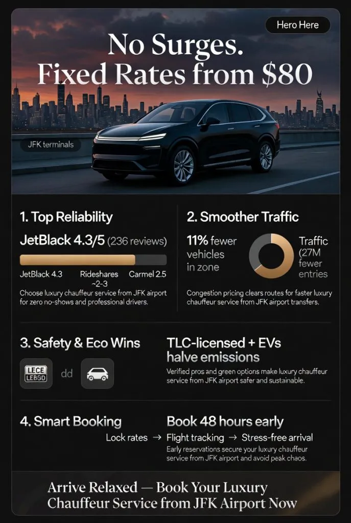 Infographic luxury chauffeur service from jfk airport