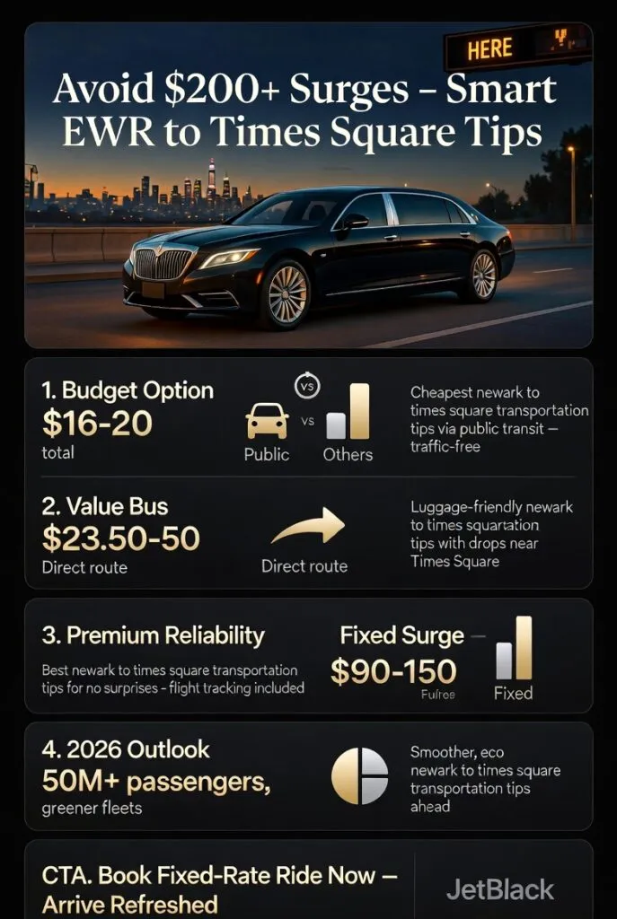 Infographic newark to times square transportation tips
