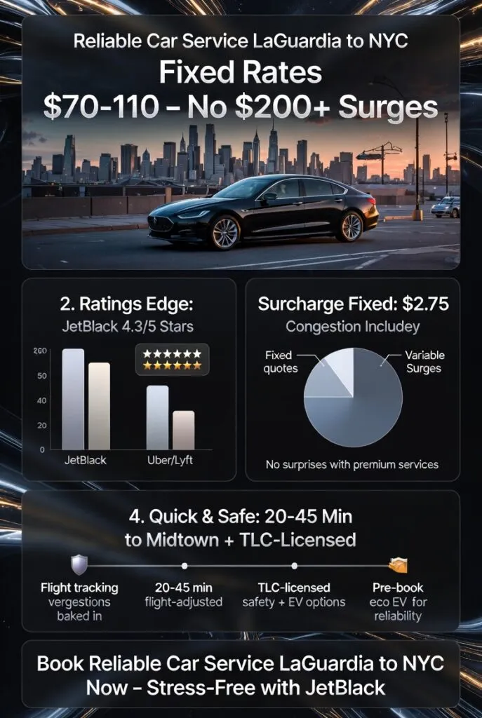 Infographic reliable car service laguardia to nyc