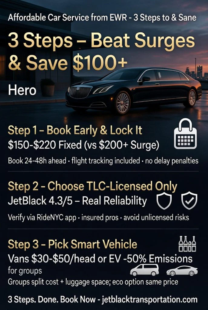 Affordable Car Service from EWR in 2026: Real Talk on Getting to Manhattan Without Getting Ripped Off 3 Infographic affordable car service from ewr