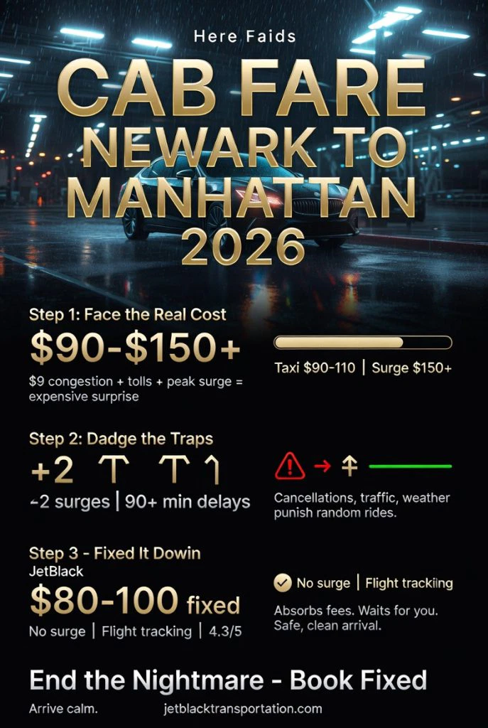 Cab Fare Newark to Manhattan in 2026: Your No-Nonsense Guide to Costs, Chaos, and Smarter Alternatives 3 Infographic cab fare newark to manhattan