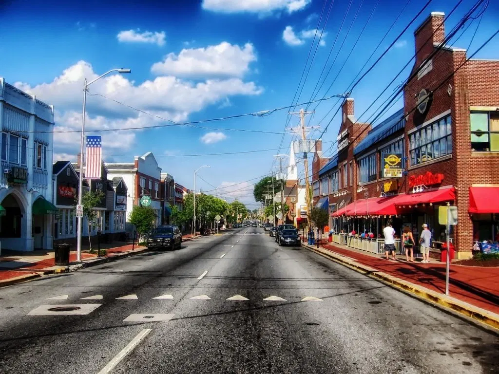 newark, delaware, nature, town, street, buildings, sky, clouds, hdr