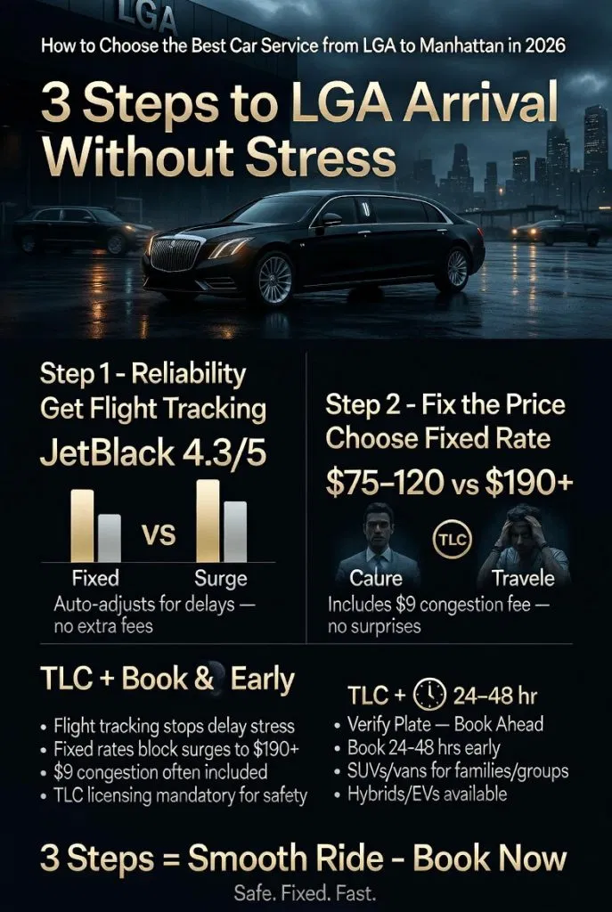 Infographic how to choose the best car service from lga to manhattan