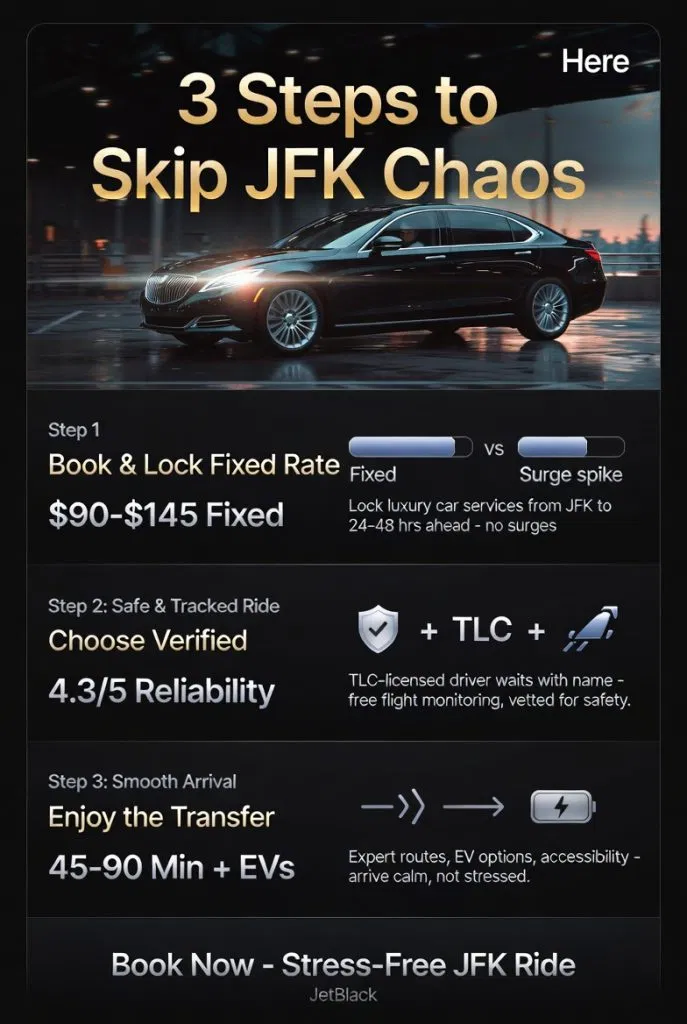 Infographic luxury car services from jfk to manhattan