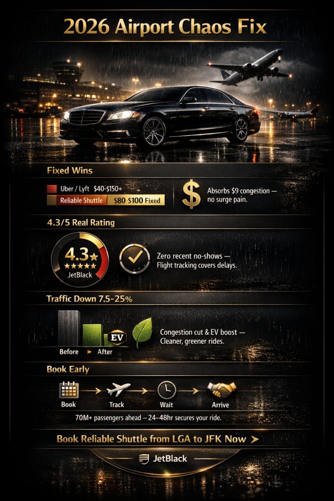 Infographic reliable shuttle from lga to jfk