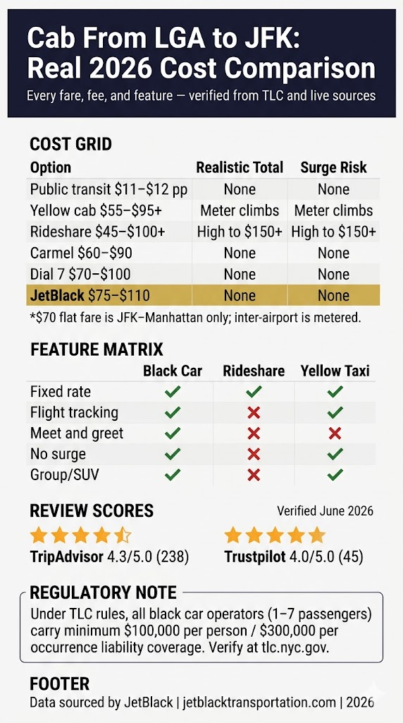 Infographic cab from lga to jfk