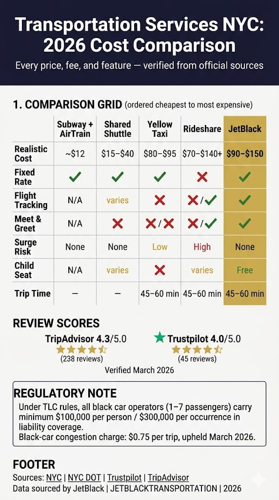 Infographic transportation services nyc